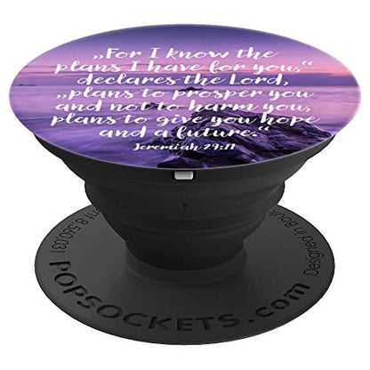 Bible Verse Jeremiah 29 11 Religious Gift Faith Christian PopSockets Adhesive PopGrip - style: Adhesive PopGrip