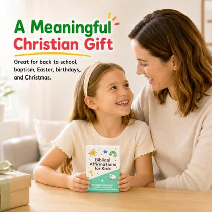 Biblical Affirmation Cards, 63 Scripture-Based Flash Cards Christian Encouragement & Positive Affirmations for Daily Faith, Back to School Gifts, Sunday School, VBS & Homeschool Supplies