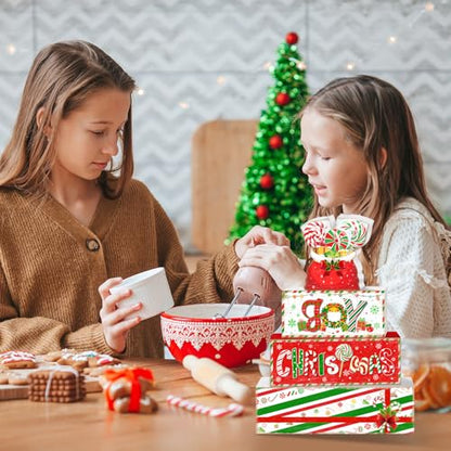 Britimes Tiered Tray Decor Set, 4 Pack, Wooden Table Sign, Candy Christmas - style: Christmas Gifts & Candy