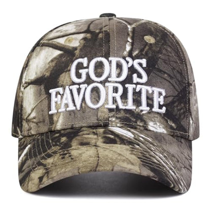 Trendy Embroidered Baseball Cap for Men & Women, Adjustable Snapback Hat for Casual Wear - color: God's Favorite| Camouflage