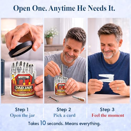 60 Dad Jokes Cards Jar, Funny Birthday Gift for Dads from Daughter, Son, Wife - Stocking Stuffers, Christmas White Elephant Gifts for Adults, Men Granpa Gift, Funny Gag Gifts for Men - color: Positive Dad Fix