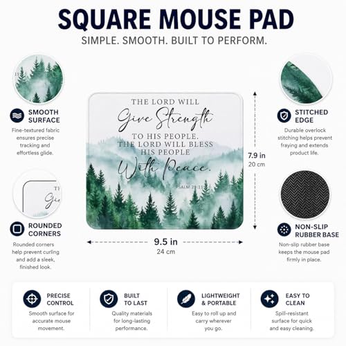 QIYUHOY Christian Mouse Pad, 9.5x7.9 Inch - color: the lord will