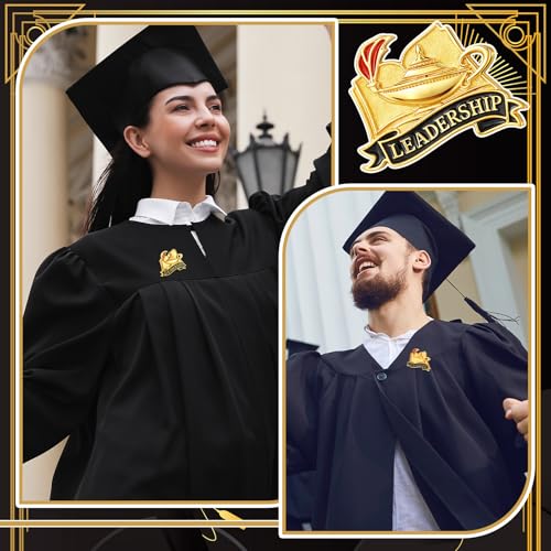 Riceshoot 12 Pcs 2026 Graduation Award Lapel Pins Bulk Academic Honors Enamel Award Lapel Pins Class of 2026 Gifts for Graduation - style: Leadership