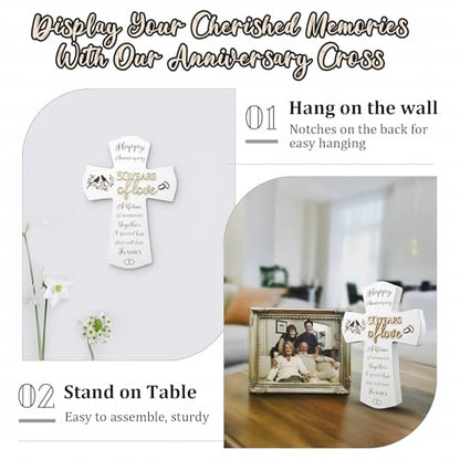 50th Anniversary Wedding Gifts for Wife Husband, Religious Cross Gifts for Women Men,50 Year Romantic Anniversary Marriage Gift for Her,Him,Couple,Parents,Friends,Wedding Anniversary Decorations - style: 50 years of marriage