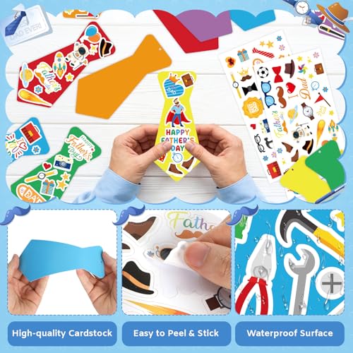24Pcs Fathers Day Crafts for Kids, Make Your Own Tie DIY Necktie for Dad - style: Fathers Day Tie