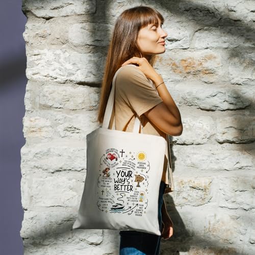 Chicimln Christian Goose Tote Bag, off to Praise the Lord Bible Verse Canvas Tote Bags - color: White 07