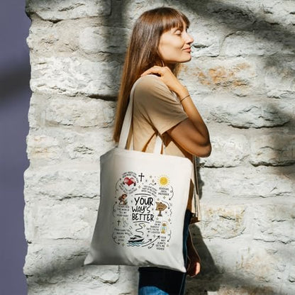 Chicimln Christian Goose Tote Bag, off to Praise the Lord Bible Verse Canvas Tote Bags - color: White 07