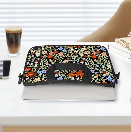 RICHEN Messenger Bag Carrying Case Sleeve with Handle Accessory Pocket Fits Laptops/Notebook/ebooks/Kids tablet/ipad (11-13.3 inch, Flowers2) - color: Flowers2, size: 11-13.3 inch