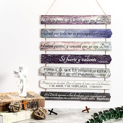 Yookeer 7 Tier Christian Wall Art Bible Verses Purple Spanish Style - color: Purple, style: Spanish Style