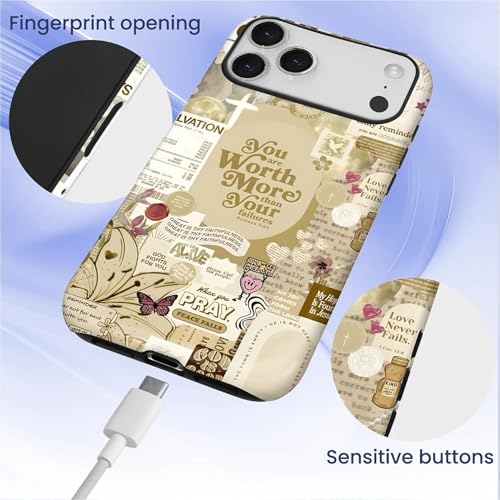 Case for iPhone 17 Pro Max/18 Pro Max,Anti Drop Scratch Frosted Protective Cover Case-Cross Bible Collage Pattern - color: Cross Bible Collage Pattern, size: iPhone 17 Pro Max/18 Pro Max