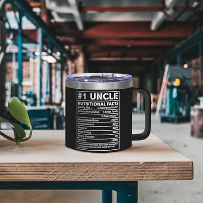Cool Uncle Club 14 Oz Tumbler, Nutrition Facts Gifts For Uncle From Niece, Nephew - Birthday, Christmas Funny Gift For Men Him From Niece, Nephew, Kids - color: uncle club