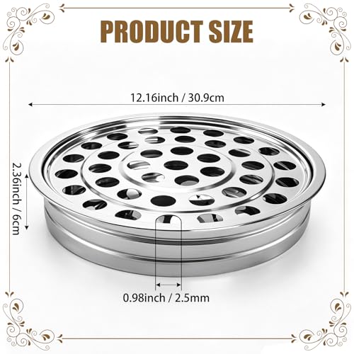 Bekith Holy Communion Trays for Churches, Stainless Steel Communion Plates, Holds Up to 40 Cups, Not Included Lid (Silver)