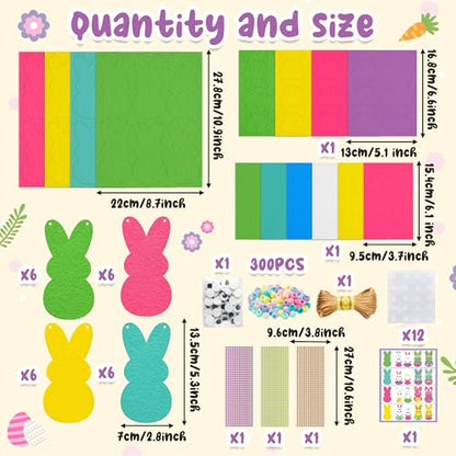 BeYumi Bunny Necklace Craft Kit - 24Pcs Bunny Peeps Felt Necklace Making Kits with Beads and Gem Sticker DIY Cute Rabbit Craft for Kids Sunday School Home Classroom Gift Party Favor Fun Activities - style: Bunny