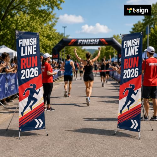 T-SIGN Tripod X Banner Stands - Adjustable 23”x63” to 32”x78” Banner Holder - size: 2 Pack