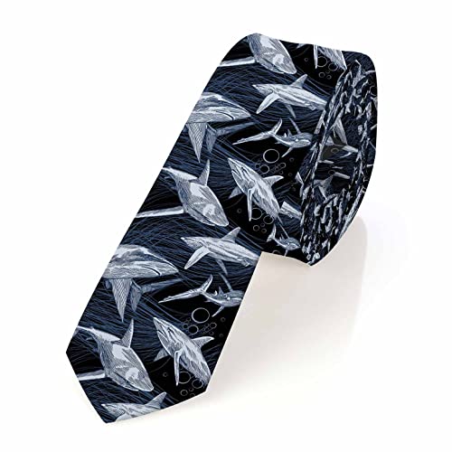 Black Dots Men's Neckties Retro Classic Circle Geometry Men's Tie for Mens Teens Business Work Casual Wedding Party - color: Shark