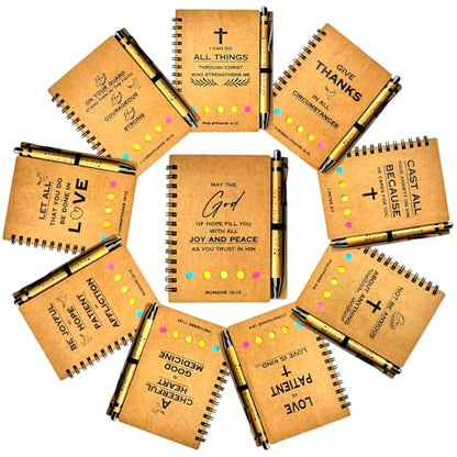 50 Sets Christian Notebooks Bulk Prayer Journals Inspirational Christian Gifts Bible Notebook with Bible Verse Pens for Women Men Church Members Bible Study Groups & Church Families - color: 50 Pcs