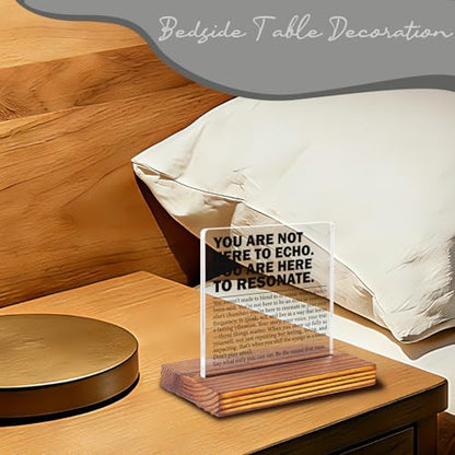 Inspirational Office Desk Sign for Coworker Employee Friend, You Are Here to Resonate Motivational Acrylic Plaque, Positive Mindset Decor Gift for Women Men EC421 - style: Coworker Employee Friend