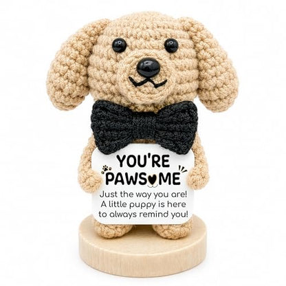 Positive Crochet Dog, Emotion Support Dog Stuffed Animal Inspirational Gift - color: Dog