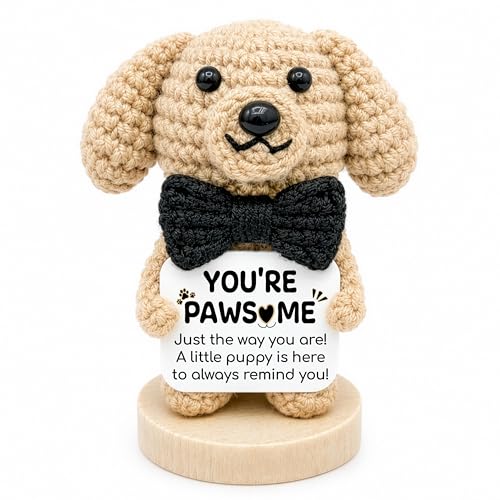 Positive Crochet Dog, Emotion Support Dog Stuffed Animal Inspirational Gift - color: Dog