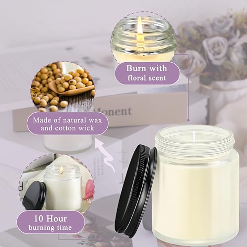 ACITHGL 36 Pcs 4oz Mini Mason Jar Candles Small Scented Candles Bulk Aromatherapy Ideal Souvenir Favors for Wedding Birthday Party (Freesia, Lavender, Jasmine, Black) - color: Black, style: Freesia, Lavender, Jasmine