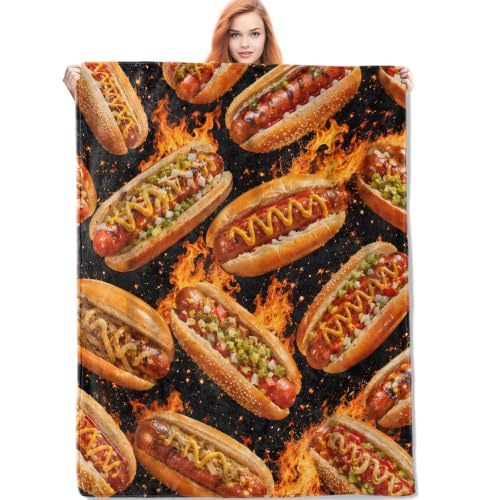 Hot Dog Blanket Gifts for Women Kids - color: Hot Dog, size: 50"x60"