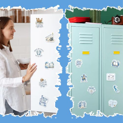 Prayer Board Stickers Supplies - 50 Pcs Blue Ocean Beachy Kit - color: Blue Beachy