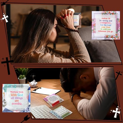 Fanfanwin 38 Sets Prayer Quilt Squares with Crosses, Cute, Brown - color: Brown, style: Cute