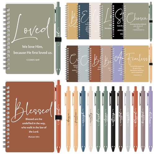 Kosiz 12 Sets Christian Gifts Bulk Prayer Journals Pens, Fresh Color - color: Fresh Color