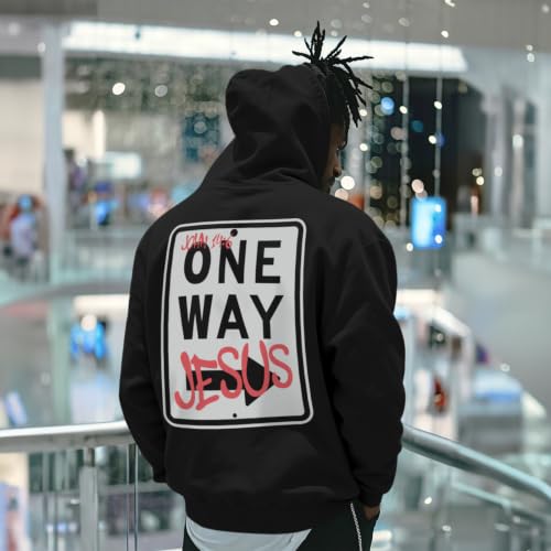 BeWithYou Christian Jesus Hoodies for Men Religious Faith God Sweatshirt Inspirational Bible Verse Graphic Hoodie Pullover - color: Black, size: Medium