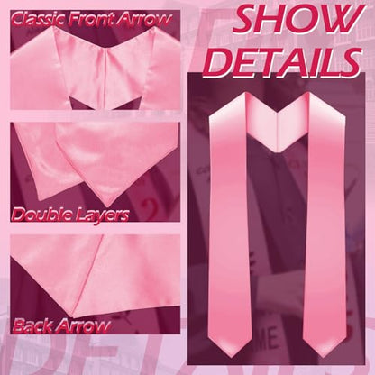 Geyoga 24 Pcs Graduation Stole Bulk Sublimation Blank 70 in - color: Pink