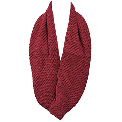 Wrapables Thick Knitted Winter Warm Infinity Scarf - color: Burgundy_1