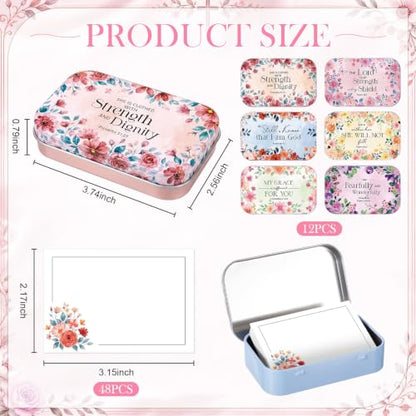Rtteri 12 Pcs Prayer Boxes with Cards Christian Women Gifts, Bright Floral - style: Bright Floral