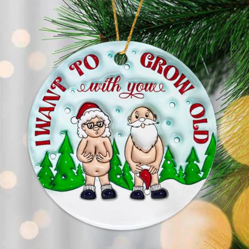 Couples Christmas Ornament, Unique Funny Christmas Ornaments, Couples Gifts - color: Old Couple