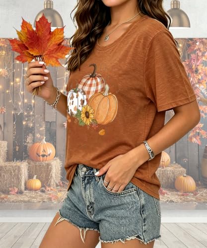 Womens Jesus Graphic Tee Bible Verse Shirts Christian Religious T Shirt Top - color: Burnt Orange-p, size: Medium