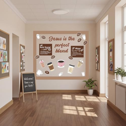 Gueevin 41 Pcs Christian Jesus Coffee Bulletin Board Set Cafe Cutouts