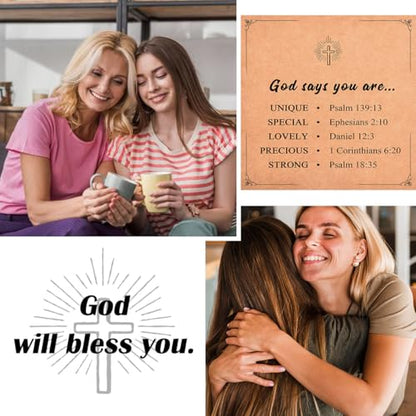 Christian Gifts for Women Girls, Religious Cross Bracelet - color: God says you are unique...