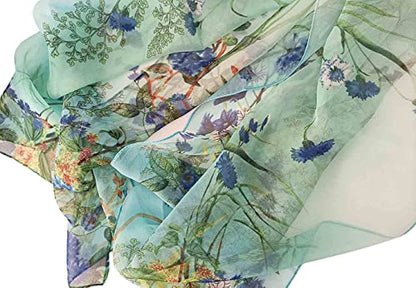 Pokeedioty Scarfs for Women Lightweight Scarves Elegant Floral Pattern Sheer Scarfs Shawls Wraps - color: Yh-120
