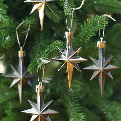 Syhood 12 Pack Iron Gray Bethlehem Star Ornaments Christmas Tree - color: Iron Gray