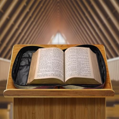 Coldinair Custom Name Bible Cover for Men Women,Cross American Flag Church Bible Protective Book Case with Pen Slot Handle & Zippered Pocket Travel Christian Bible Accessories,Add Your Name - color: Add Your Name,cross American Flag
