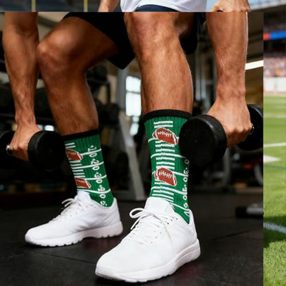 Christian Soccer Socks-Moisture-Wicking, Faith Prayer Football Anti-Slip Grip Cross Symbol&Bible Verse Youth 6-13 - color: Green