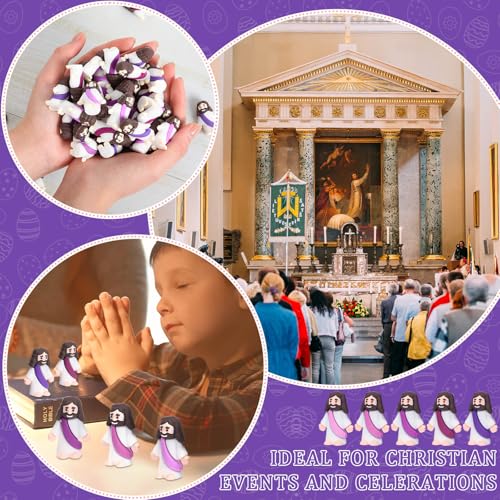 Barydat 100 Pcs Little Jesus Figures, Halloween Prank Props, Purple Series - color: Purple Series