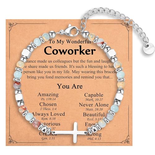 Christian Gifts for Women Girls, Religious Cross Bracelet - color: Coworker