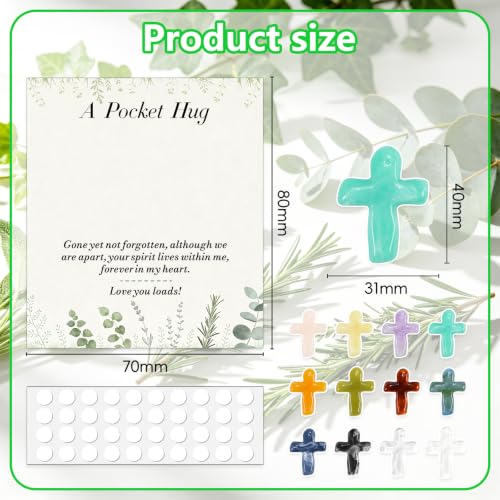36pcs Easter Gifts Pocket Crosses in Bulk, Funeral Favors Set With Mini Resin Cross and Hug Greeting Cards, Christian Pocket Hug Token Keepsake Exchange Card for Friends Family Coworker Employee - color: Cross