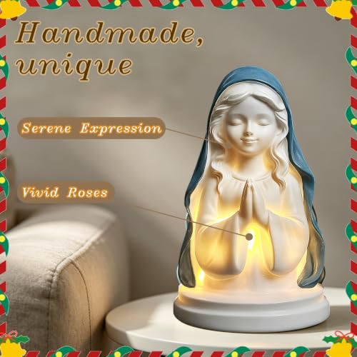 Birthday Gifts for Mom,5" Blessed Mother Mary Praying Lamp - color: Pray