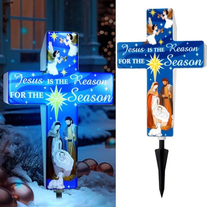 Yousoontic Christmas Solar Stake, Jesus is the Reason for the Season - style: Jesus is the Reason for the Season