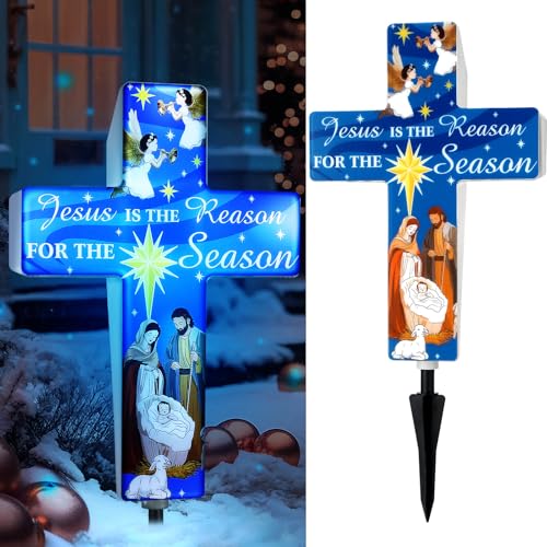 Yousoontic Christmas Solar Stake, Jesus is the Reason for the Season - style: Jesus is the Reason for the Season