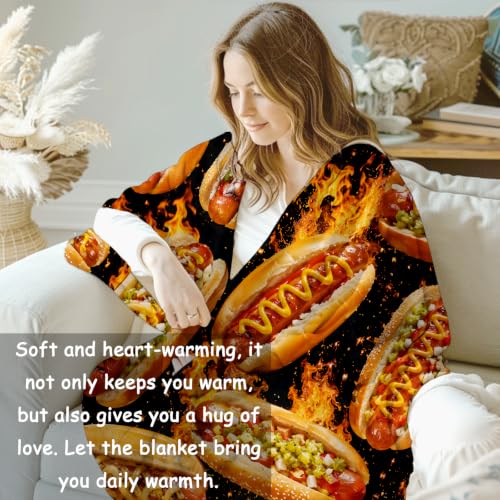 Hot Dog Blanket Gifts for Women Kids - color: Hot Dog, size: 60"x80"