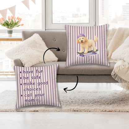 Dibor Goldendoodle Call Your Mom Throw Pillow Covers 18x18 Double-Sided - color: Call 2