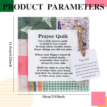 Fanfanwin 2 Pack Prayer Quilt with Cross, Mini Patchwork Scripture, Classic - style: Classic