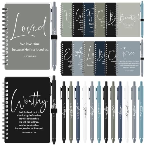 Kosiz 36 Sets Christian Gifts Bulk Prayer Journals Pens, Dark Color - color: Dark Color